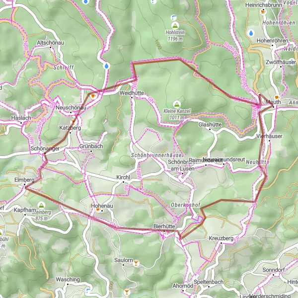 Karten-Miniaturansicht der Radinspiration "Das Abenteuer in der Natur" in Niederbayern, Germany. Erstellt vom Tarmacs.app-Routenplaner für Radtouren