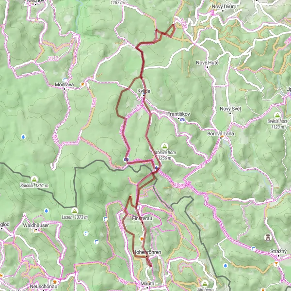 Map miniature of "The Gravel Getaway" cycling inspiration in Niederbayern, Germany. Generated by Tarmacs.app cycling route planner
