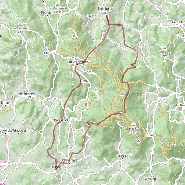 Map miniature of "Sankt Englmar – Hill Challenge" cycling inspiration in Niederbayern, Germany. Generated by Tarmacs.app cycling route planner