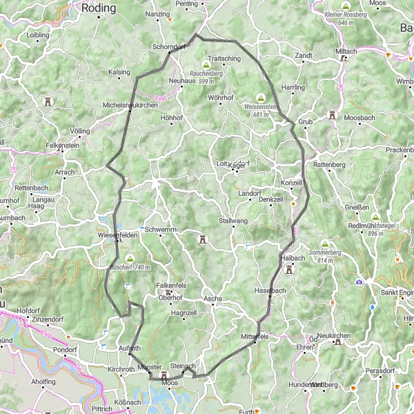 Karten-Miniaturansicht der Radinspiration "Kultur und Natur an der Donau" in Niederbayern, Germany. Erstellt vom Tarmacs.app-Routenplaner für Radtouren