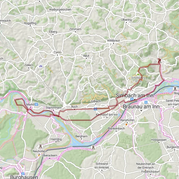 Karten-Miniaturansicht der Radinspiration "Serpentinendorf-Tour" in Niederbayern, Germany. Erstellt vom Tarmacs.app-Routenplaner für Radtouren