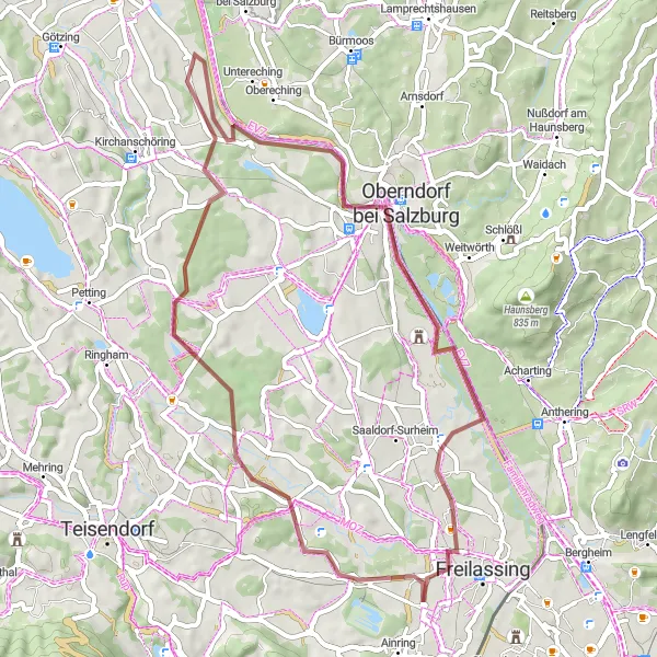 Map miniature of "Perach Loop" cycling inspiration in Oberbayern, Germany. Generated by Tarmacs.app cycling route planner