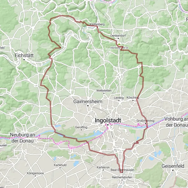 Map miniature of "Lake District Adventure" cycling inspiration in Oberbayern, Germany. Generated by Tarmacs.app cycling route planner