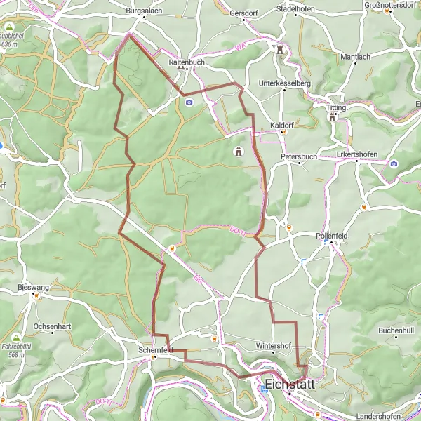 Karten-Miniaturansicht der Radinspiration "Gravel-Tour durch die ländliche Umgebung" in Oberbayern, Germany. Erstellt vom Tarmacs.app-Routenplaner für Radtouren