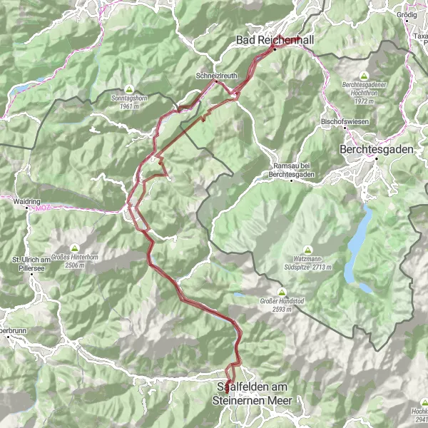 Map miniature of "Scenic Gravel Cycling Tour" cycling inspiration in Oberbayern, Germany. Generated by Tarmacs.app cycling route planner