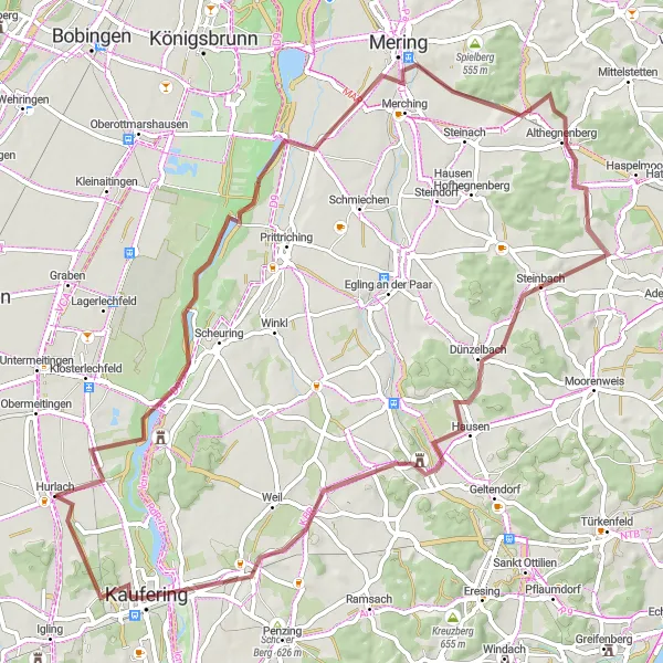 Karten-Miniaturansicht der Radinspiration "Gravel-Abenteuer um Oberbayern" in Oberbayern, Germany. Erstellt vom Tarmacs.app-Routenplaner für Radtouren