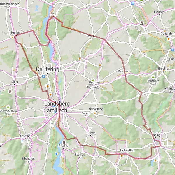 Karten-Miniaturansicht der Radinspiration "Gravel-Tour durch das bayerische Oberland" in Oberbayern, Germany. Erstellt vom Tarmacs.app-Routenplaner für Radtouren