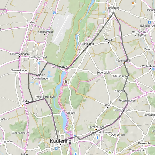 Karten-Miniaturansicht der Radinspiration "Radtour durch die Naturparkregion Oberbayern" in Oberbayern, Germany. Erstellt vom Tarmacs.app-Routenplaner für Radtouren