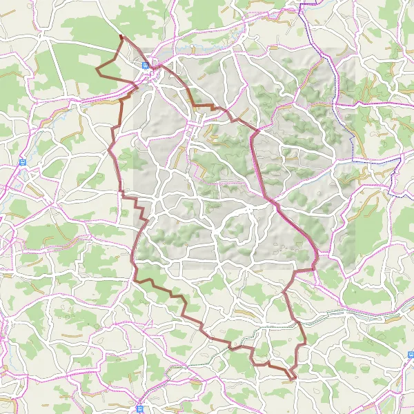 Map miniature of "The Hofberg Gravel Loop" cycling inspiration in Oberbayern, Germany. Generated by Tarmacs.app cycling route planner