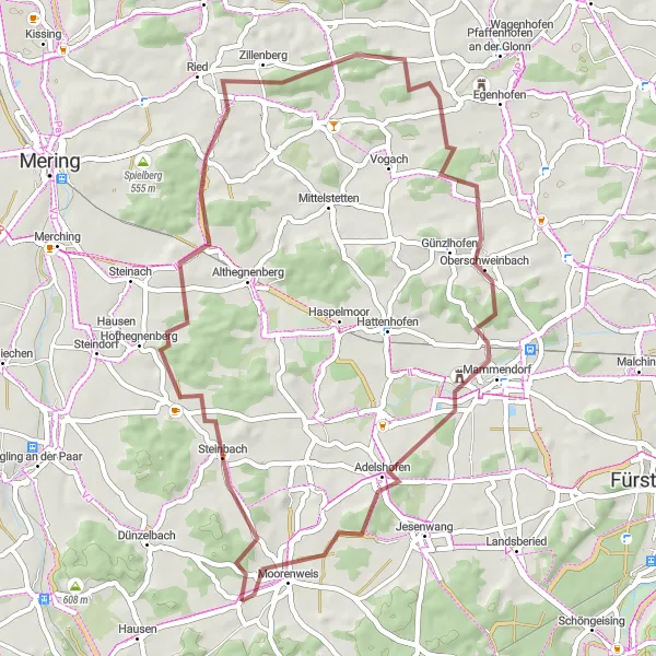 Karten-Miniaturansicht der Radinspiration "Radtour durch die ländliche Idylle von Hallberg" in Oberbayern, Germany. Erstellt vom Tarmacs.app-Routenplaner für Radtouren