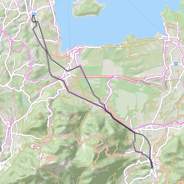 Map miniature of "Hitzelsberg Road Loop" cycling inspiration in Oberbayern, Germany. Generated by Tarmacs.app cycling route planner