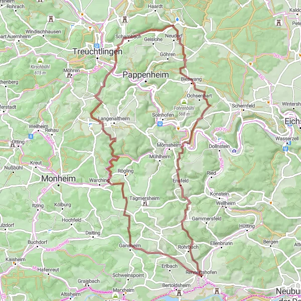 Karten-Miniaturansicht der Radinspiration "Erkundungstour durch Bieswang und Umgebung" in Oberbayern, Germany. Erstellt vom Tarmacs.app-Routenplaner für Radtouren