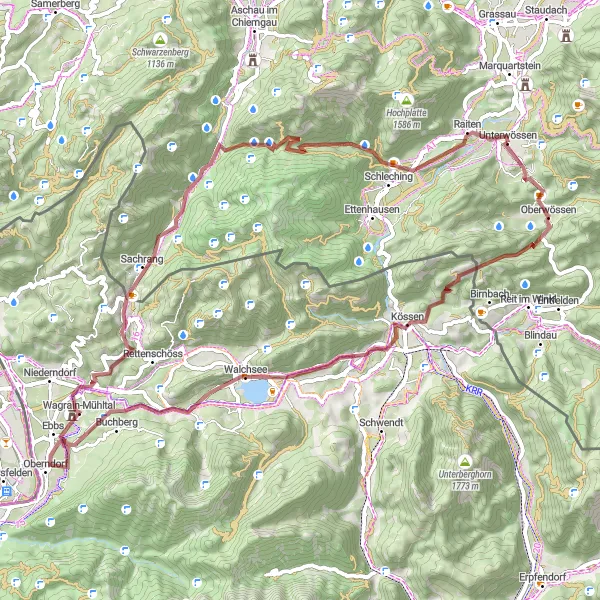 Karten-Miniaturansicht der Radinspiration "Gravel-Abenteuer durch die Berge" in Oberbayern, Germany. Erstellt vom Tarmacs.app-Routenplaner für Radtouren