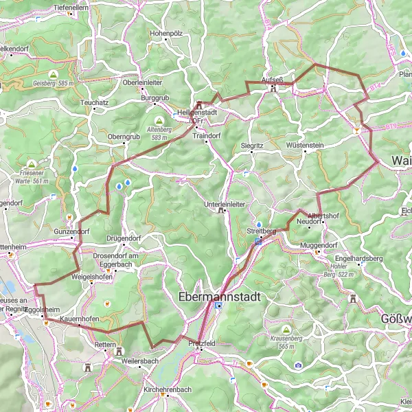 Map miniature of "Nature Escape" cycling inspiration in Oberfranken, Germany. Generated by Tarmacs.app cycling route planner