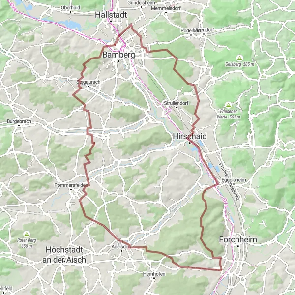 Map miniature of "Wildwasserbahn Wimmelbach Tour" cycling inspiration in Oberfranken, Germany. Generated by Tarmacs.app cycling route planner