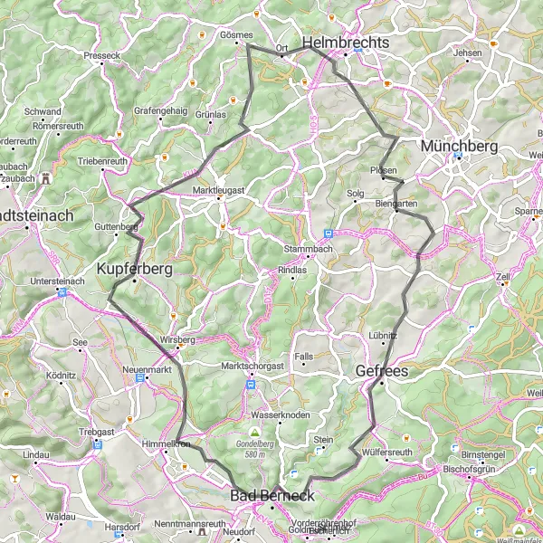 Karten-Miniaturansicht der Radinspiration "Tour durch das Fichtelgebirge" in Oberfranken, Germany. Erstellt vom Tarmacs.app-Routenplaner für Radtouren