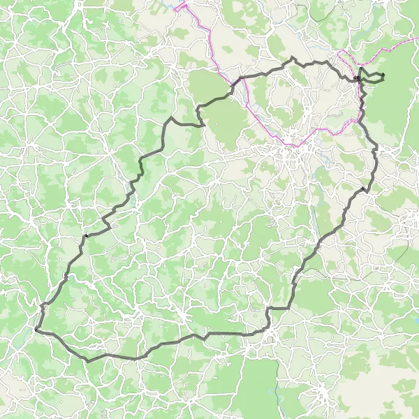 Map miniature of "The Franconian Hills Loop" cycling inspiration in Oberfranken, Germany. Generated by Tarmacs.app cycling route planner