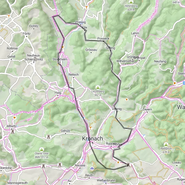Karten-Miniaturansicht der Radinspiration "Roadtrip nach Marktrodach und Fischbach" in Oberfranken, Germany. Erstellt vom Tarmacs.app-Routenplaner für Radtouren