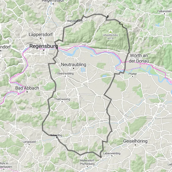 Map miniature of "Altenthann Castle Tour" cycling inspiration in Oberpfalz, Germany. Generated by Tarmacs.app cycling route planner