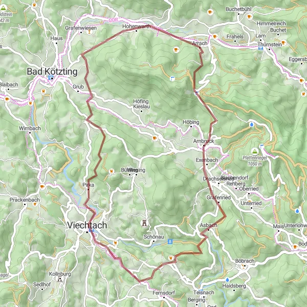 Karten-Miniaturansicht der Radinspiration "Hügelige Landschaft bei Knogelberg" in Oberpfalz, Germany. Erstellt vom Tarmacs.app-Routenplaner für Radtouren