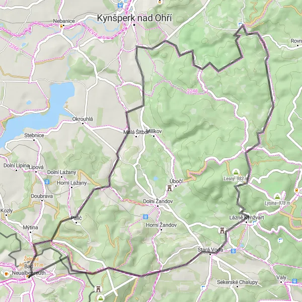 Karten-Miniaturansicht der Radinspiration "Spannende Tour durch Natur und Kultur" in Oberpfalz, Germany. Erstellt vom Tarmacs.app-Routenplaner für Radtouren