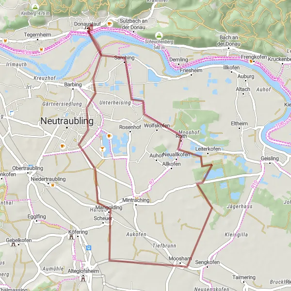 Map miniature of "Historic Gravel Tour" cycling inspiration in Oberpfalz, Germany. Generated by Tarmacs.app cycling route planner