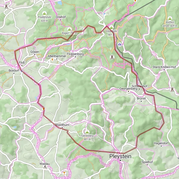 Map miniature of "Burg Schellenberg Trail" cycling inspiration in Oberpfalz, Germany. Generated by Tarmacs.app cycling route planner