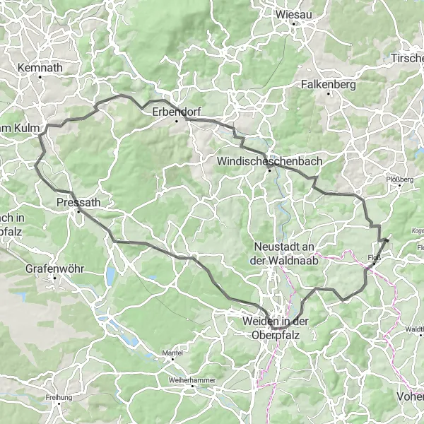 Map miniature of "Oberpfalz Heritage Ride" cycling inspiration in Oberpfalz, Germany. Generated by Tarmacs.app cycling route planner