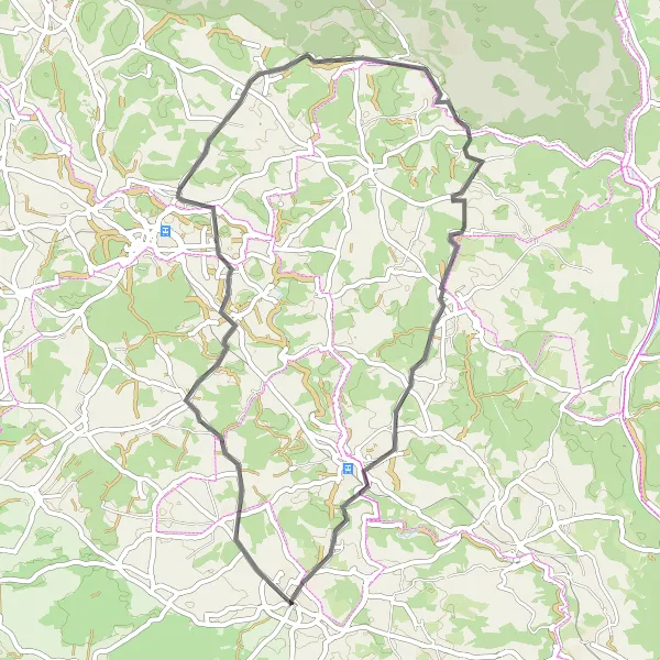 Karten-Miniaturansicht der Radinspiration "Rund um Hemau - Historische Schönheiten entdecken" in Oberpfalz, Germany. Erstellt vom Tarmacs.app-Routenplaner für Radtouren