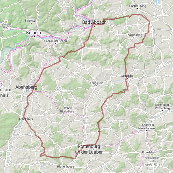 Karten-Miniaturansicht der Radinspiration "Herrngiersdorf Loop" in Oberpfalz, Germany. Erstellt vom Tarmacs.app-Routenplaner für Radtouren