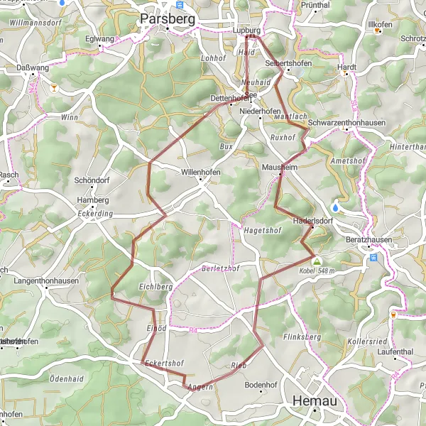 Karten-Miniaturansicht der Radinspiration "Versteckte Schönheiten entdecken: Gravel-Tour durch die Oberpfalz" in Oberpfalz, Germany. Erstellt vom Tarmacs.app-Routenplaner für Radtouren