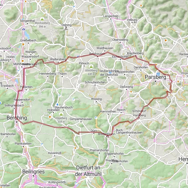 Karten-Miniaturansicht der Radinspiration "Hirsch und Wein: entdecken Sie die Schönheit der Oberpfalz" in Oberpfalz, Germany. Erstellt vom Tarmacs.app-Routenplaner für Radtouren