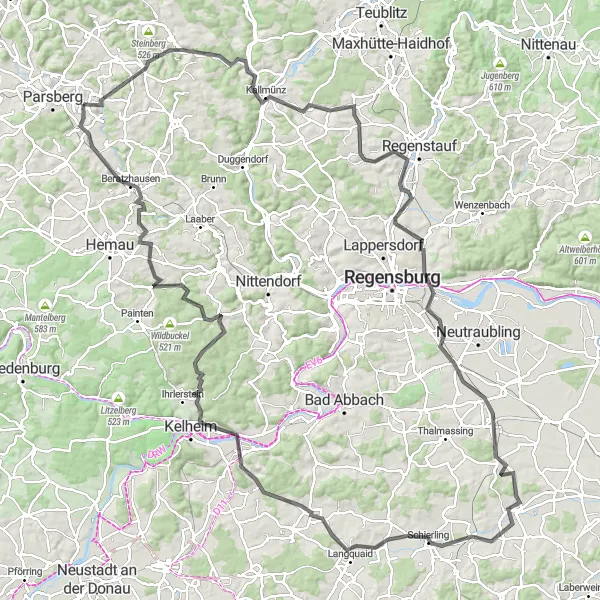 Karten-Miniaturansicht der Radinspiration "Road Cycling Abenteuer" in Oberpfalz, Germany. Erstellt vom Tarmacs.app-Routenplaner für Radtouren