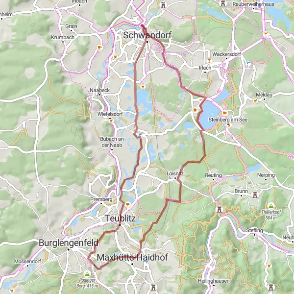 Karten-Miniaturansicht der Radinspiration "Entdecke die Schönheit der Oberpfalz" in Oberpfalz, Germany. Erstellt vom Tarmacs.app-Routenplaner für Radtouren