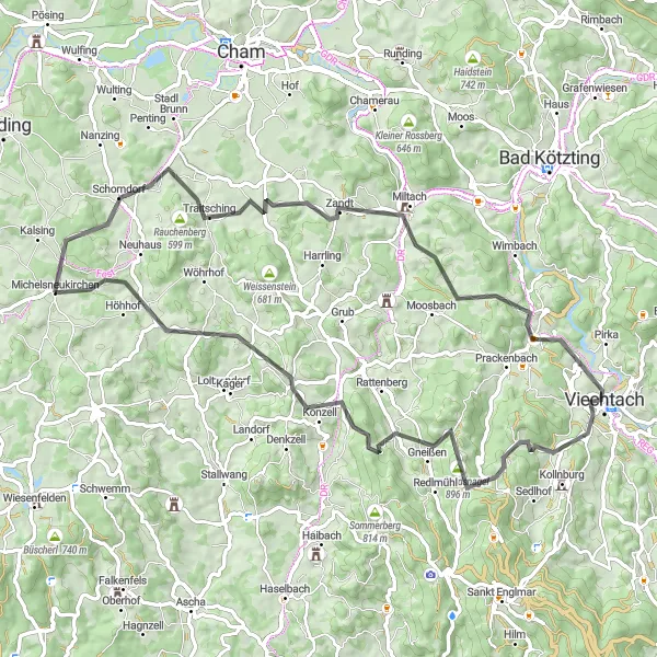 Karten-Miniaturansicht der Radinspiration "Donautal Erlebnistour" in Oberpfalz, Germany. Erstellt vom Tarmacs.app-Routenplaner für Radtouren