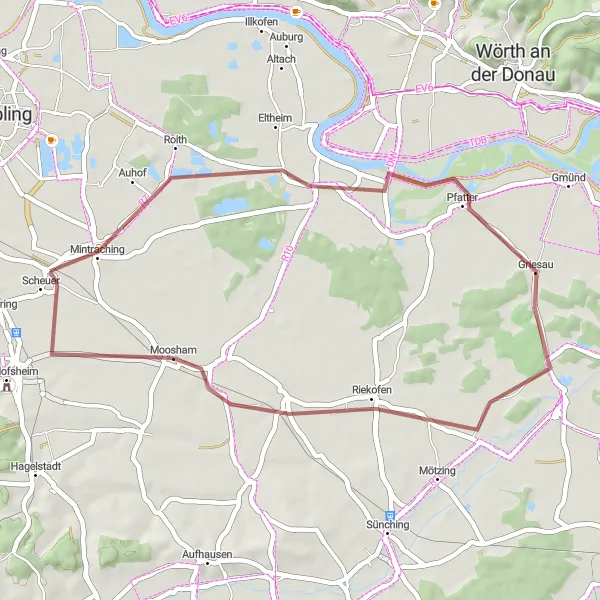 Map miniature of "Nature Escape" cycling inspiration in Oberpfalz, Germany. Generated by Tarmacs.app cycling route planner