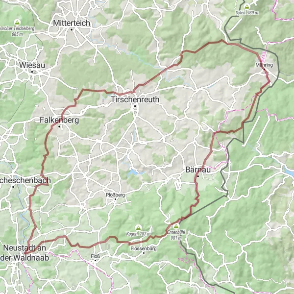 Karten-Miniaturansicht der Radinspiration "Epische Gravel-Tour durch den Oberpfälzer Wald" in Oberpfalz, Germany. Erstellt vom Tarmacs.app-Routenplaner für Radtouren