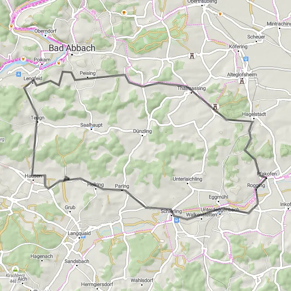 Map miniature of "Historical Sightseeing Tour" cycling inspiration in Oberpfalz, Germany. Generated by Tarmacs.app cycling route planner