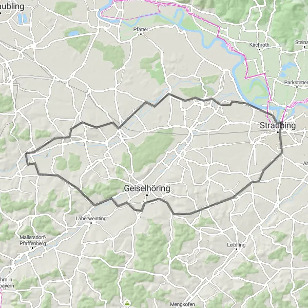 Map miniature of "The Road Through History" cycling inspiration in Oberpfalz, Germany. Generated by Tarmacs.app cycling route planner