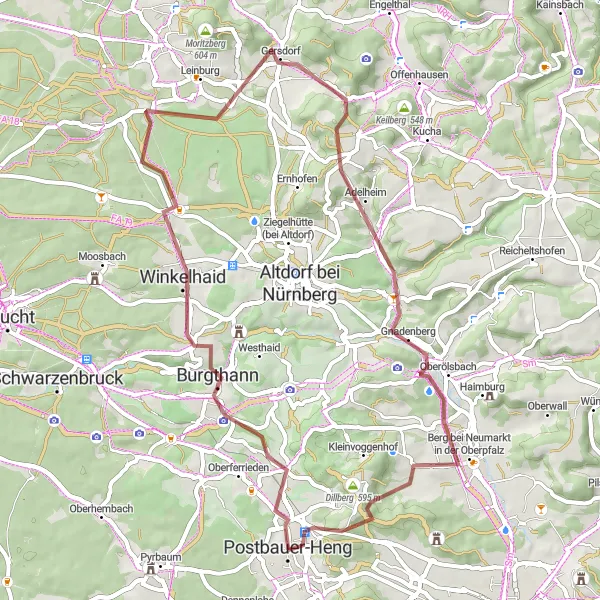 Karten-Miniaturansicht der Radinspiration "Radtour durch das Oberpfälzer Land" in Oberpfalz, Germany. Erstellt vom Tarmacs.app-Routenplaner für Radtouren
