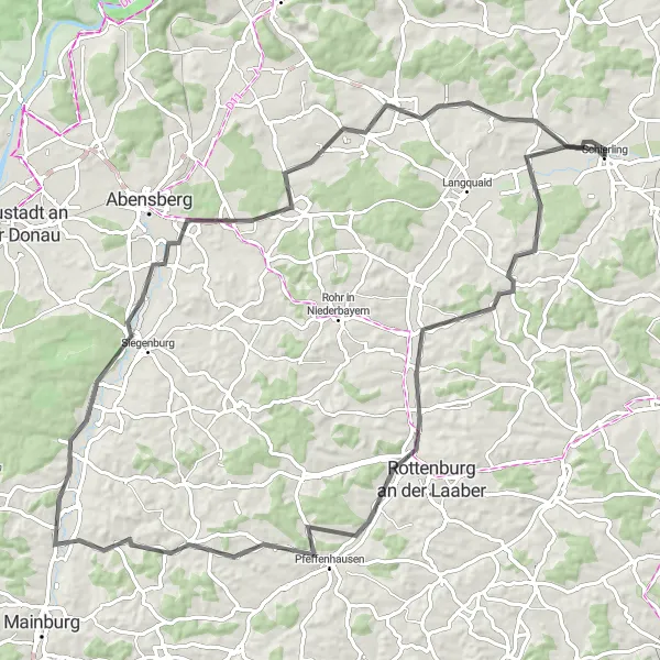 Map miniature of "Herrngiersdorf and Hieselberg" cycling inspiration in Oberpfalz, Germany. Generated by Tarmacs.app cycling route planner