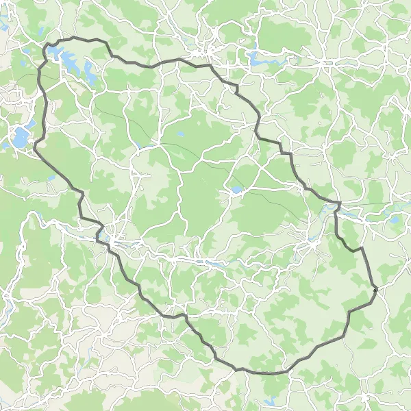 Map miniature of "The Kulm Challenge" cycling inspiration in Oberpfalz, Germany. Generated by Tarmacs.app cycling route planner
