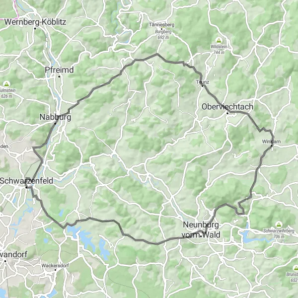 Map miniature of "Neusath Highlight" cycling inspiration in Oberpfalz, Germany. Generated by Tarmacs.app cycling route planner