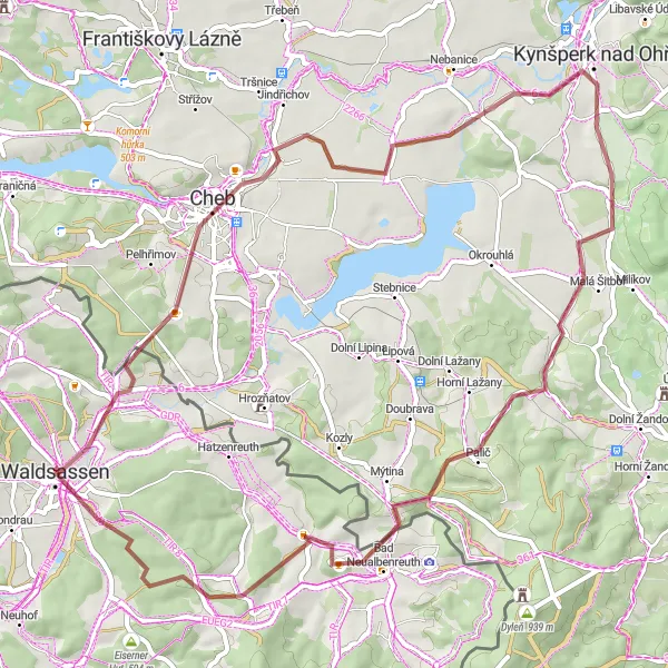 Karten-Miniaturansicht der Radinspiration "Kultur- und Naturerlebnis auf dem Gravelweg" in Oberpfalz, Germany. Erstellt vom Tarmacs.app-Routenplaner für Radtouren