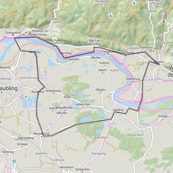 Karten-Miniaturansicht der Radinspiration "Idyllische Radtour entlang malerischer Landschaften" in Oberpfalz, Germany. Erstellt vom Tarmacs.app-Routenplaner für Radtouren