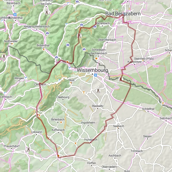Karten-Miniaturansicht der Radinspiration "Naturschutzgebiete und Weingüter" in Rheinhessen-Pfalz, Germany. Erstellt vom Tarmacs.app-Routenplaner für Radtouren
