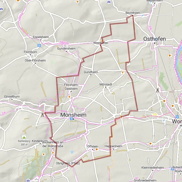 Karten-Miniaturansicht der Radinspiration "Weinstraßen-Abenteuerroute" in Rheinhessen-Pfalz, Germany. Erstellt vom Tarmacs.app-Routenplaner für Radtouren