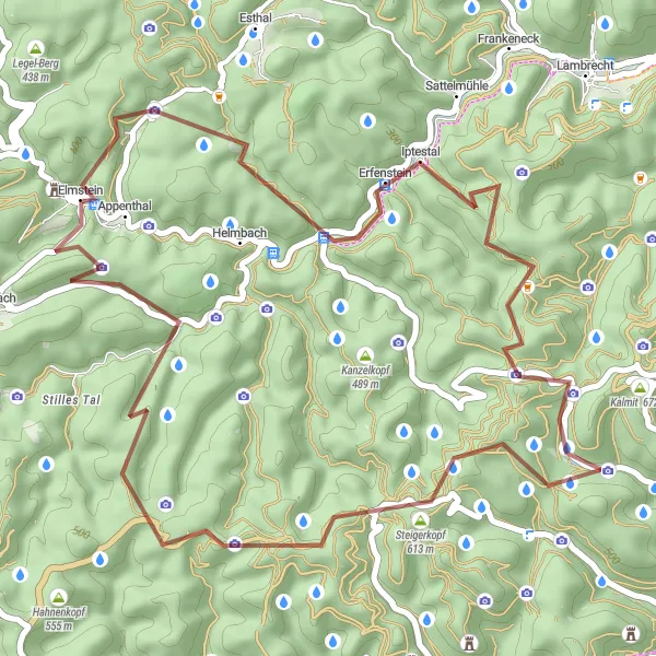 Karten-Miniaturansicht der Radinspiration "Spangenberg-Runde" in Rheinhessen-Pfalz, Germany. Erstellt vom Tarmacs.app-Routenplaner für Radtouren