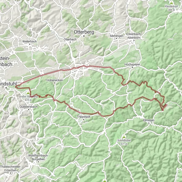 Karten-Miniaturansicht der Radinspiration "Gravel-Tour durch Kaiserpfalz und Michaelsberg" in Rheinhessen-Pfalz, Germany. Erstellt vom Tarmacs.app-Routenplaner für Radtouren