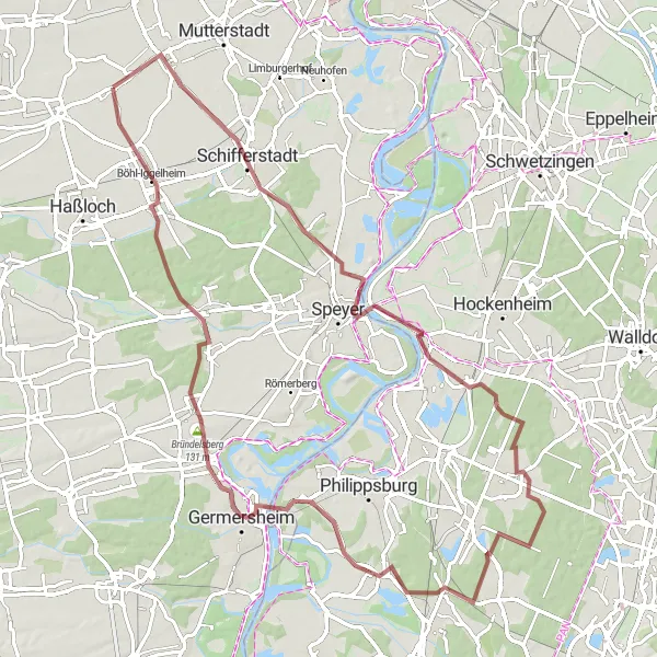 Karten-Miniaturansicht der Radinspiration "Weinstraße Schottertour" in Rheinhessen-Pfalz, Germany. Erstellt vom Tarmacs.app-Routenplaner für Radtouren